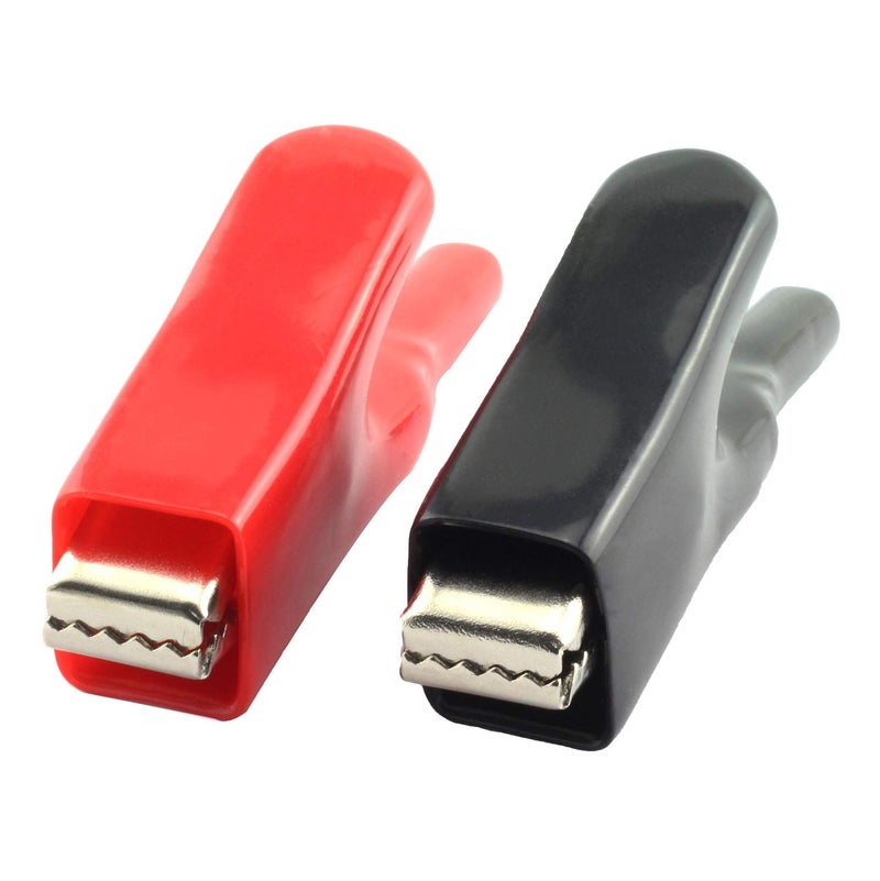 RuiLing 1Pair 50A High-temperature Endurable Battery Charger Alligator Clips Crocodile Clamps (Black+Red) - Image 1